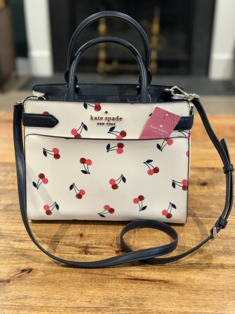 NEW kate spade new york Staci Medium Satchel in "Dancing Cherrie" Cream Multi